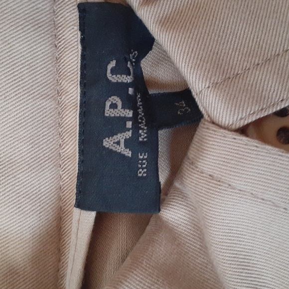 A.P.C. Single Breasted Short Classic Beige Tan Camel Cotton Trenchcoat Size 34 - Picture 4 of 10